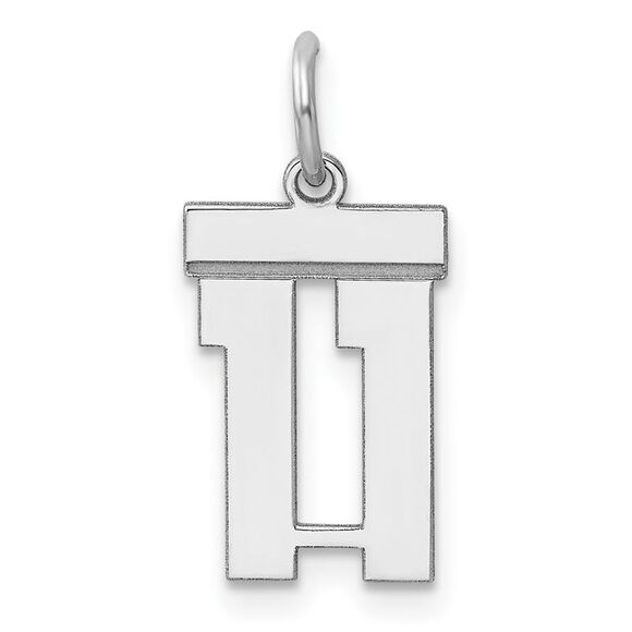 Sterling Silver, Athletic Collection, Small Polished Number 11 Pendant - Picture 1 of 5